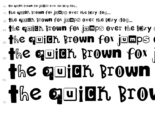 DJB Ransom Note font waterfall